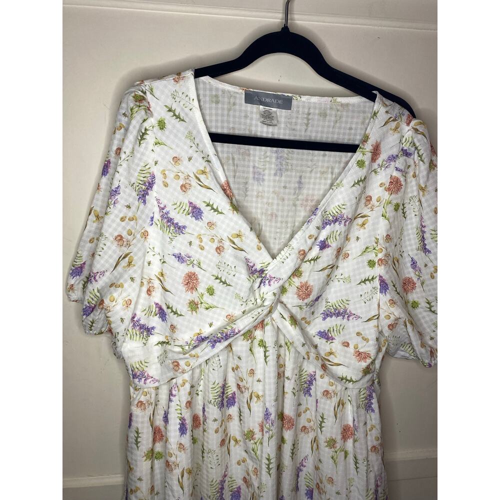 Vintage Andrade 100% cotton whimsy Floral dress with pockets - Picture 4 of 11
